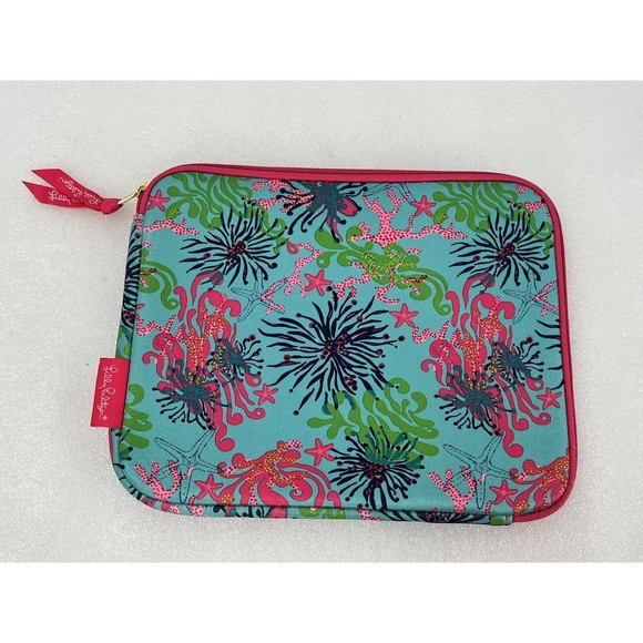 Lilly Pulitzer Accessories - Lilly Pulitzer iPad / Tablet Holder EUC Blue Pink Zipper